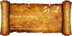 Szerb Lóránt névjegykártya